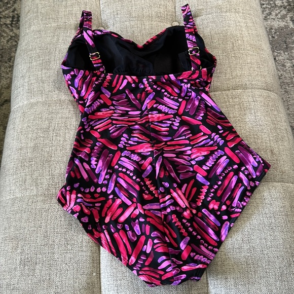SHORE CLUB ONE PIECE BATHING SUIT PINK AND VIOLET SIZE 16 - Picture 4 of 14